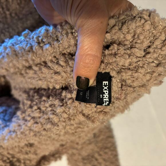 Express Oversized Textured Open Front Cardigan Sweater Cozy Size M - Picture 6 of 6